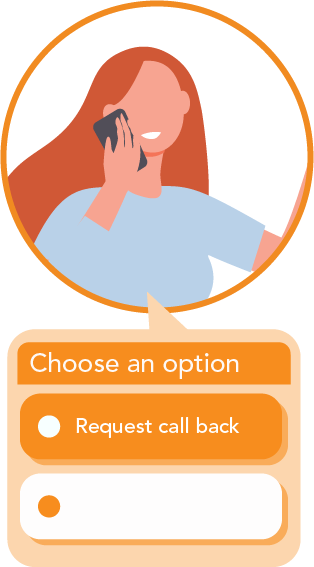 woman on phone choosing a callback