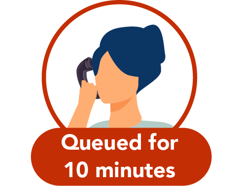 woman in call queue