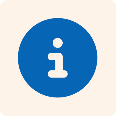 Blue information circle icon.