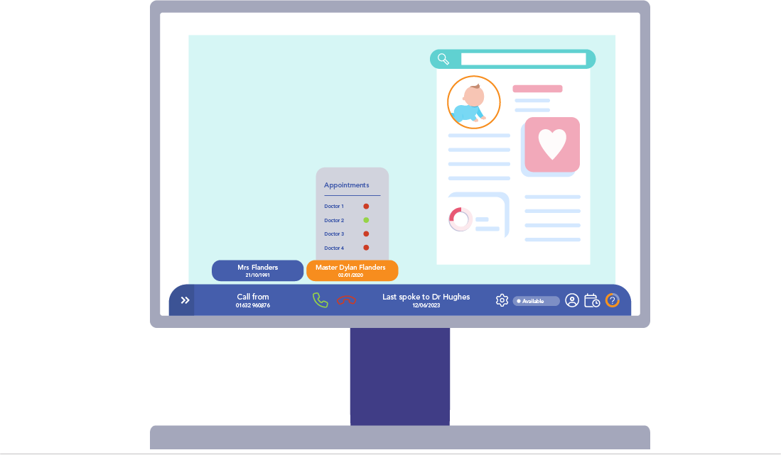 Phonebar on computer illustration