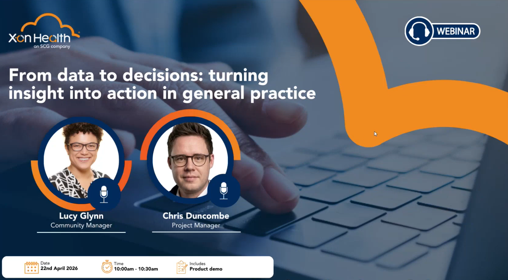 Webinar promo for X-on Health: "From data to decisions: turning insight into action".